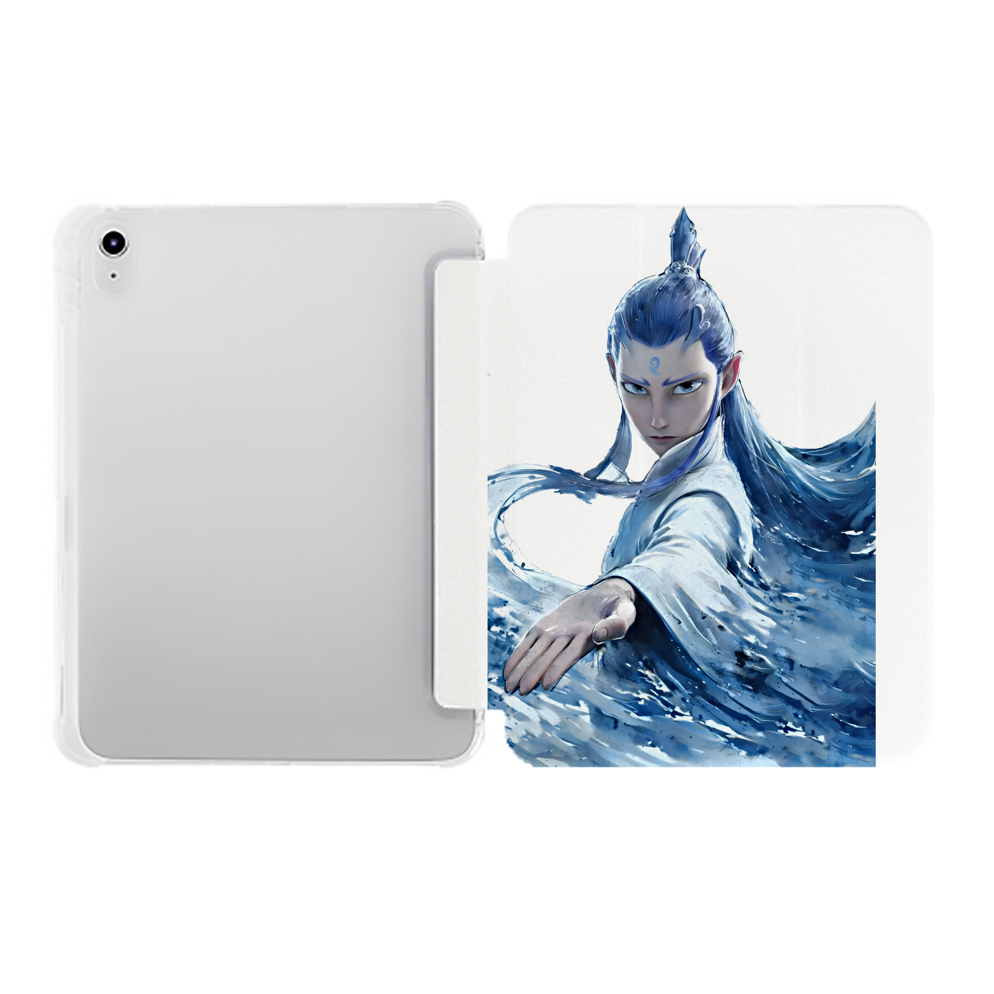 （画像用） Ne Zha 2 ナタ 魔童の大暴れ IPad ケース ペン収納付き 三つ折りスタンド PUレザー×シリコン 対応機種9.5/10.5/10.9インチ